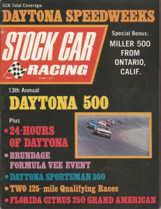 STOCK CAR RACING 1971 JUNE - DAYTONA 300/500, Brundage, Florida Citrus, Ontario